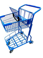 Stylish Metal Double-Basket Express Shopping Cart #071