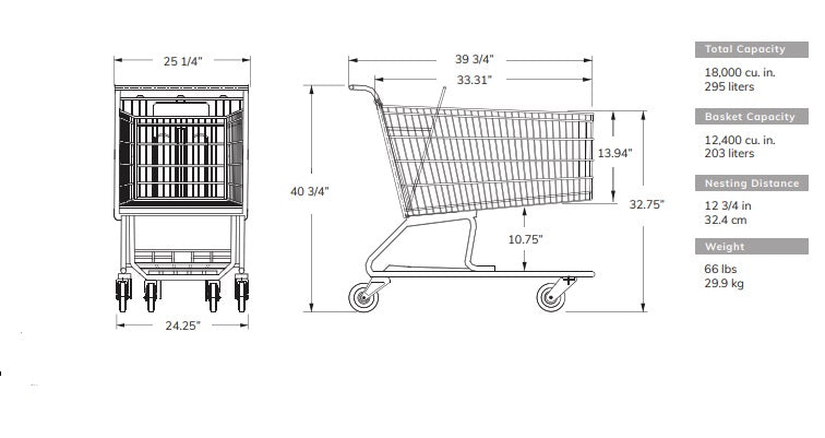 Large Deep Scanner Shopping Cart #700
