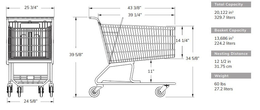 Large Deep Shopping Cart #790
