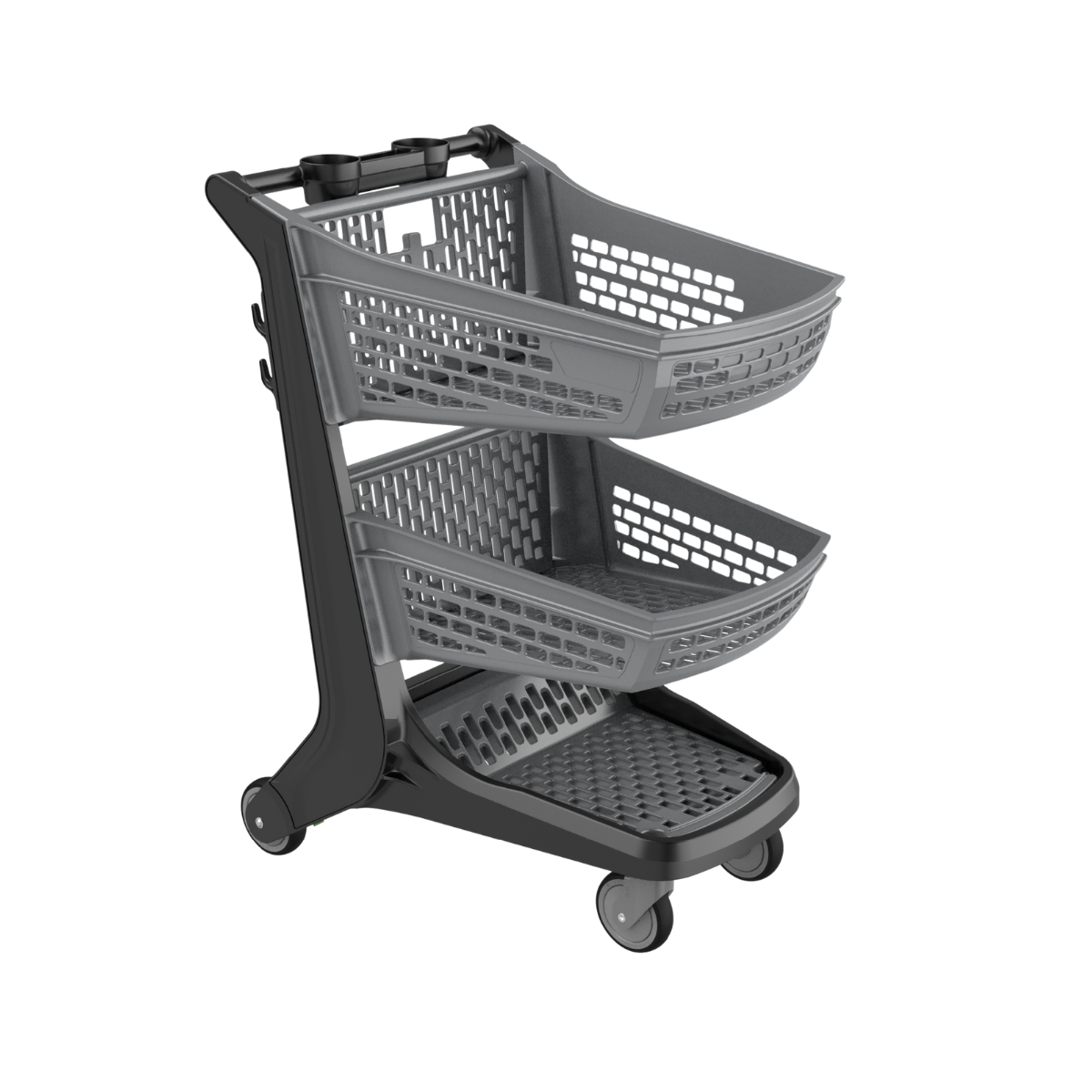 Premium All-plastic Two-Tier Shopping Cart