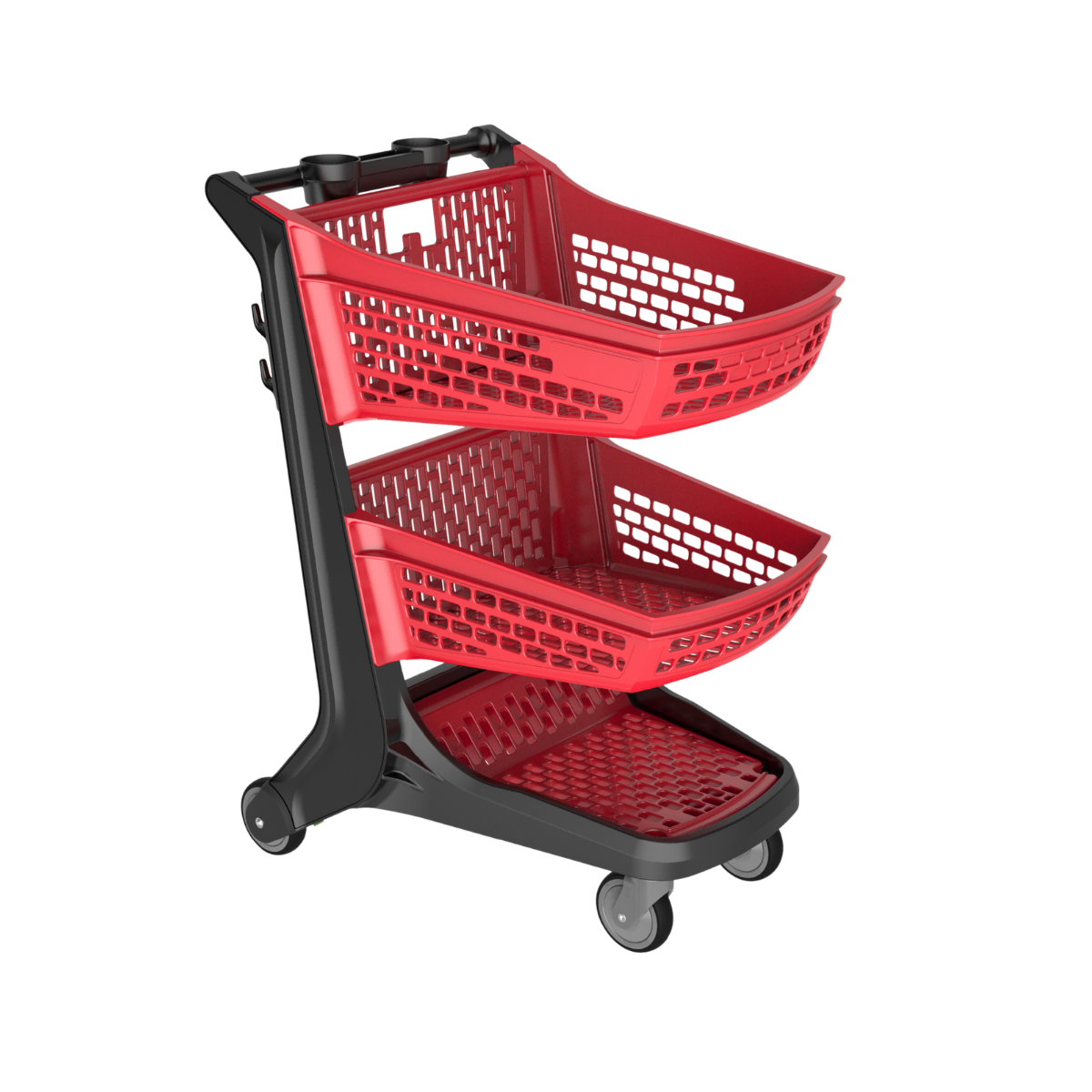 Premium All-plastic Two-Tier Shopping Cart