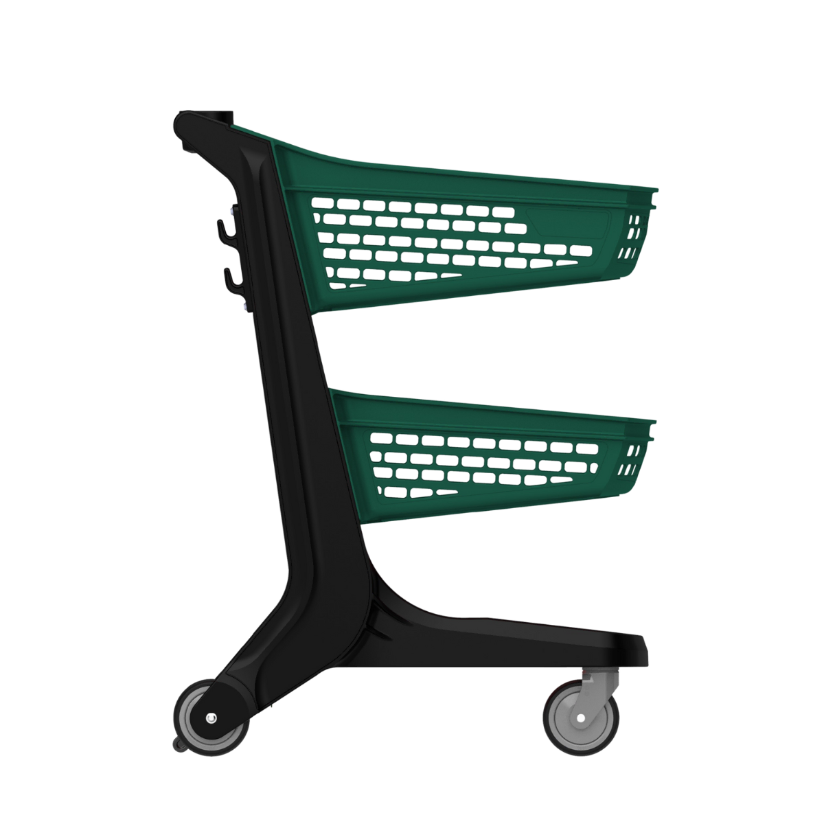 Premium All-plastic Two-Tier Shopping Cart