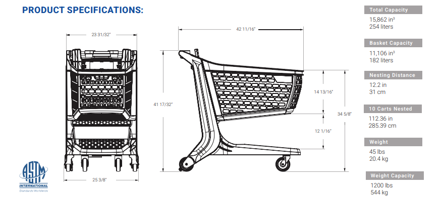 Premium All-plastic Shopping Cart