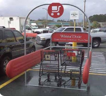 Double-wide Cart Corral W/Bumper