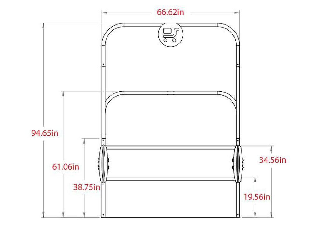 Double-wide Cart Corral W/Bumper