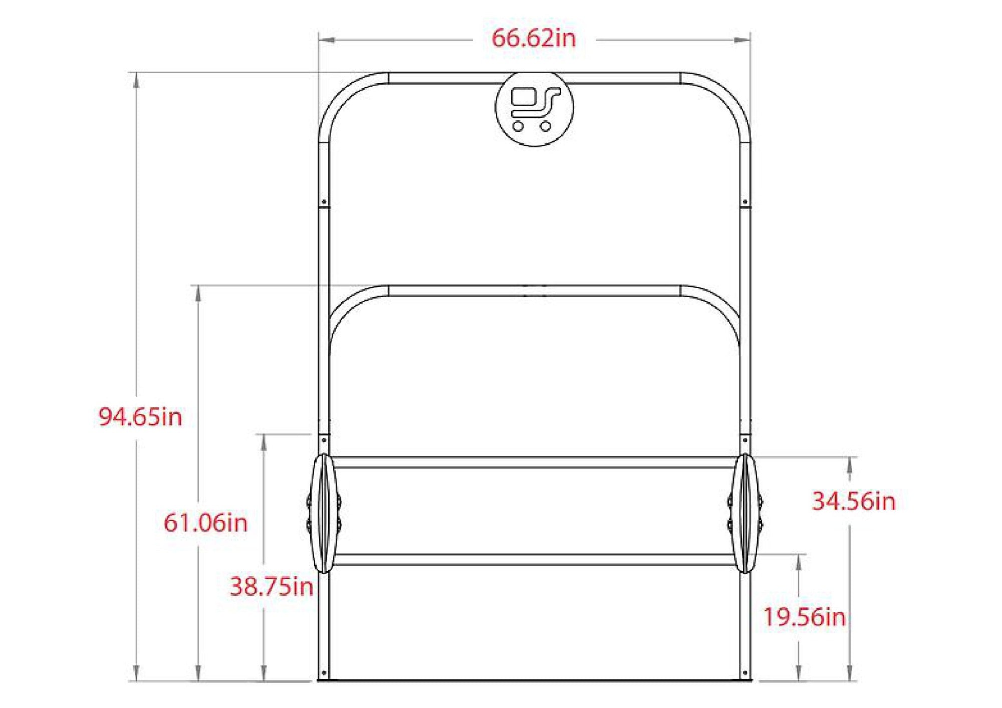 Double-wide Cart Corral W/Bumper