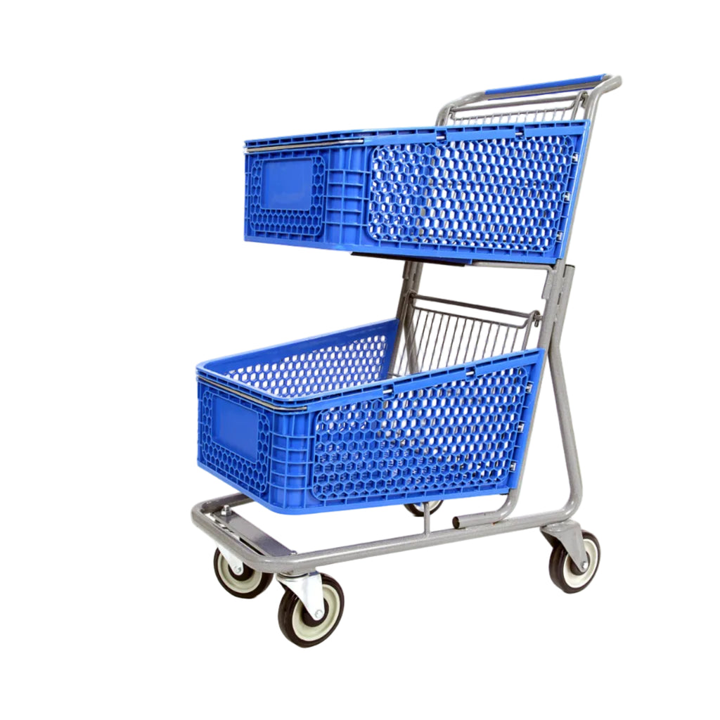 Plastic Express Dual Grocery Shopping Cart
