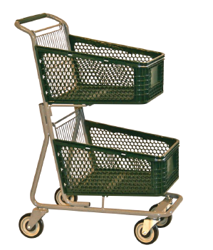 Plastic Express Dual Grocery Shopping Cart