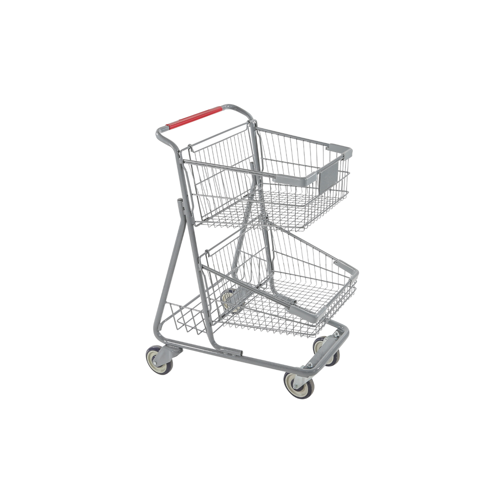Two-Tier Metal Express Shopping Cart #085