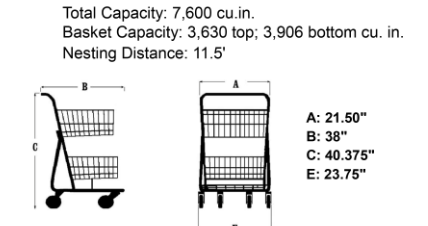 Two-Tier Metal Express Shopping Cart #090