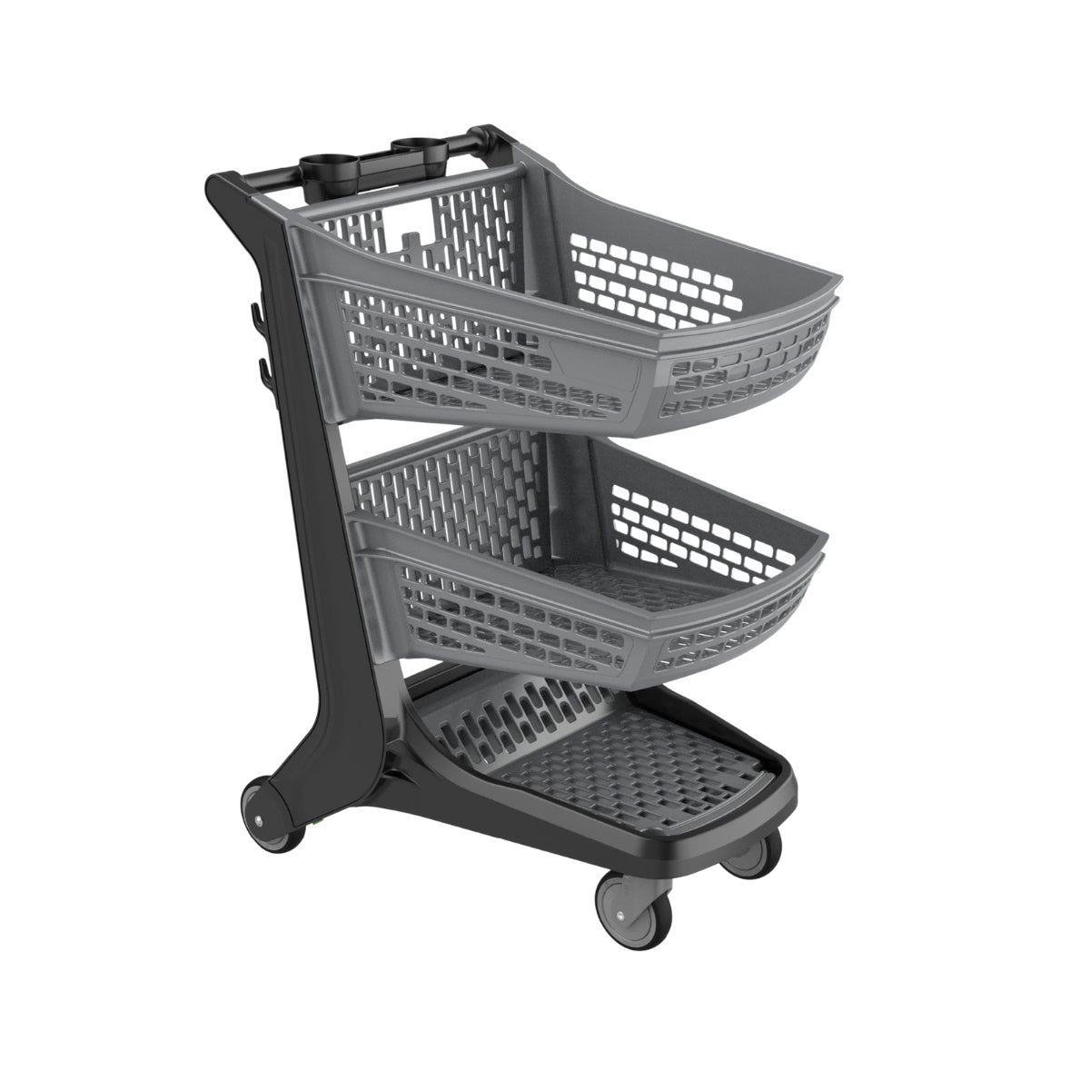 Premium All-plastic Two-Tier Shopping Cart