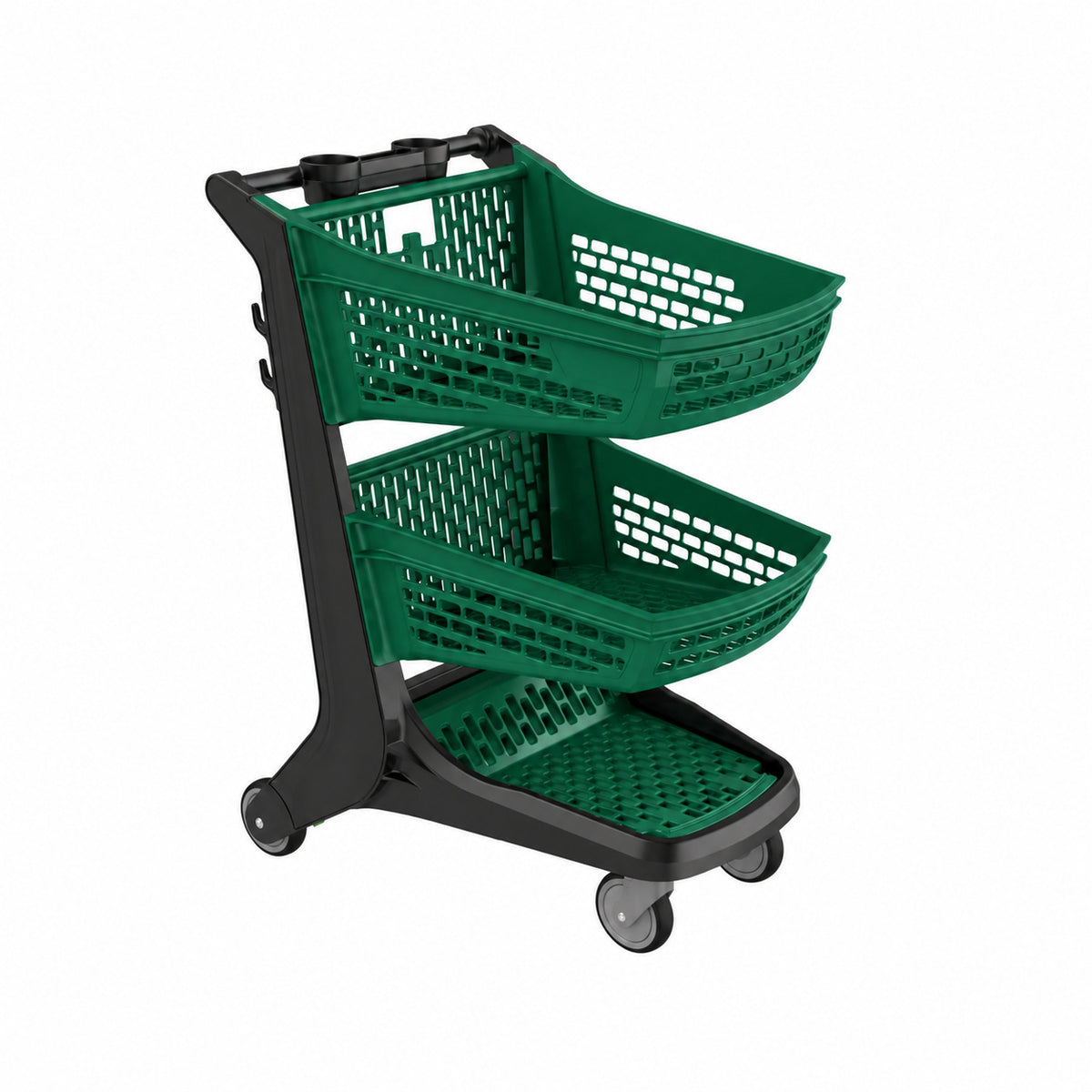 Premium All-plastic Two-Tier Shopping Cart