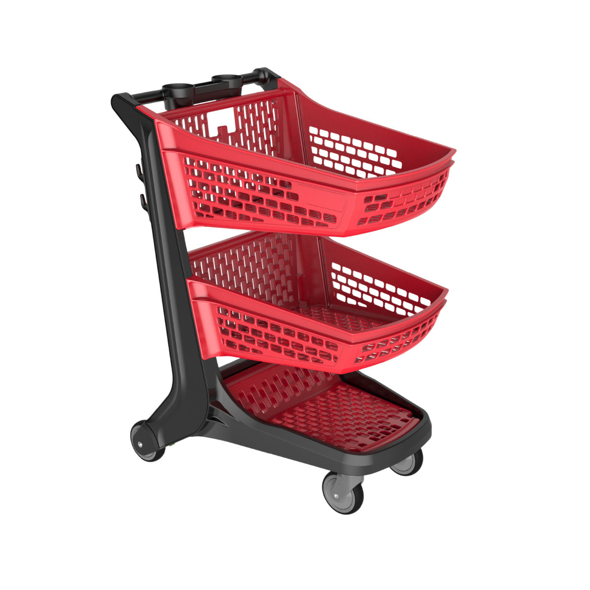 Premium All-plastic Two-Tier Shopping Cart