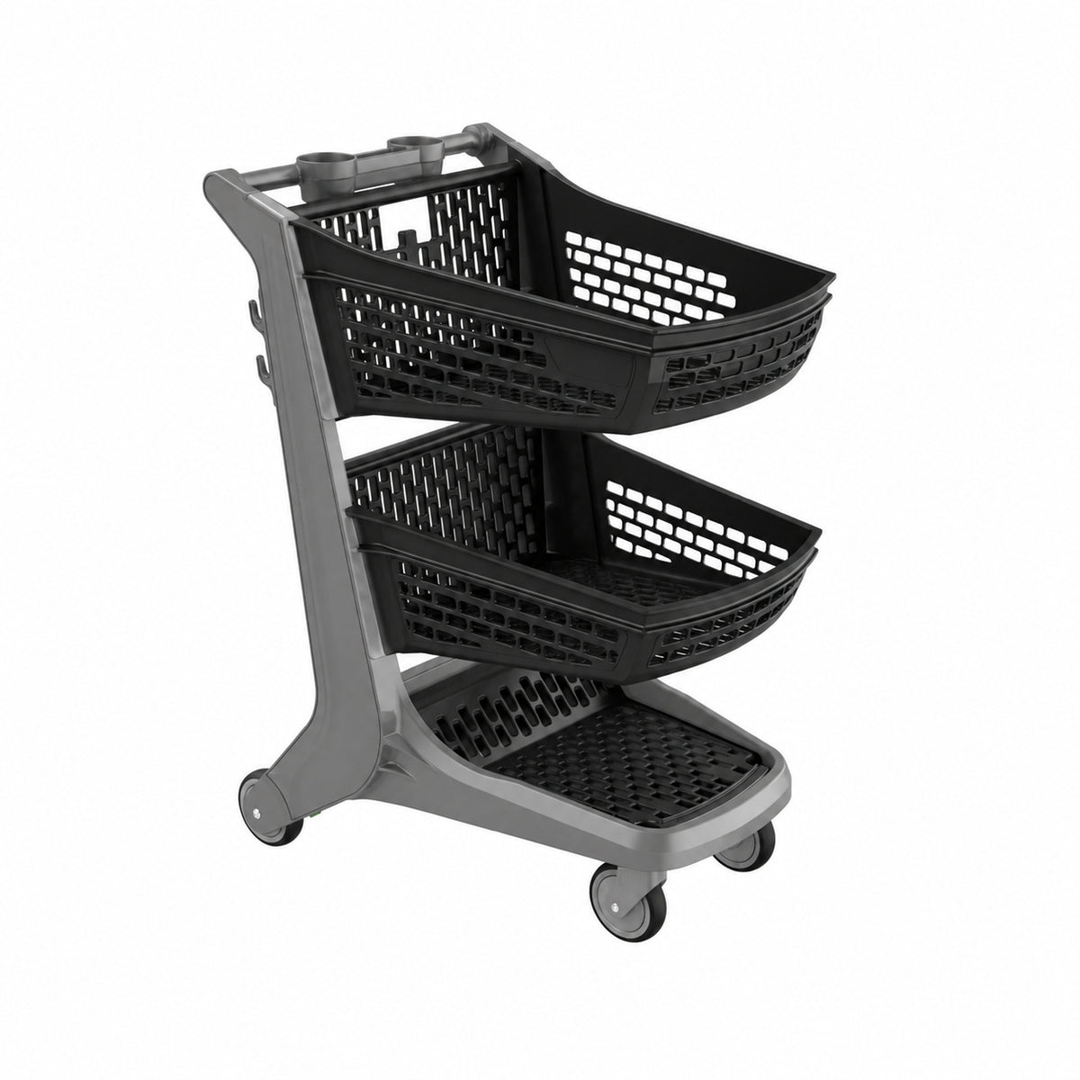 Premium All-plastic Two-Tier Shopping Cart