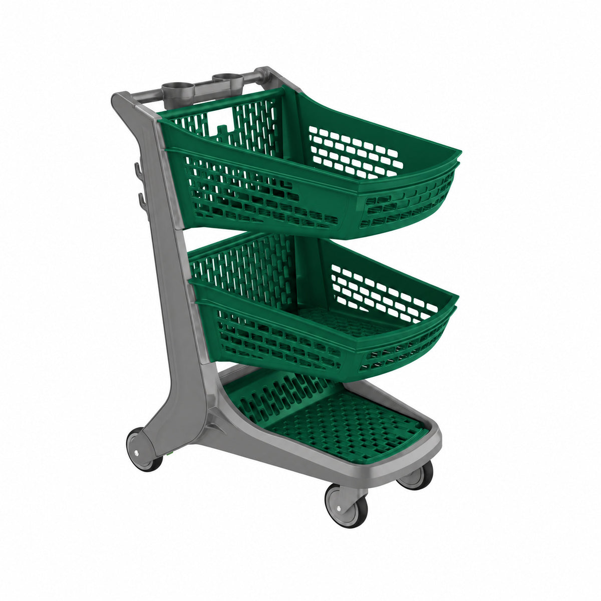 Premium All-plastic Two-Tier Shopping Cart