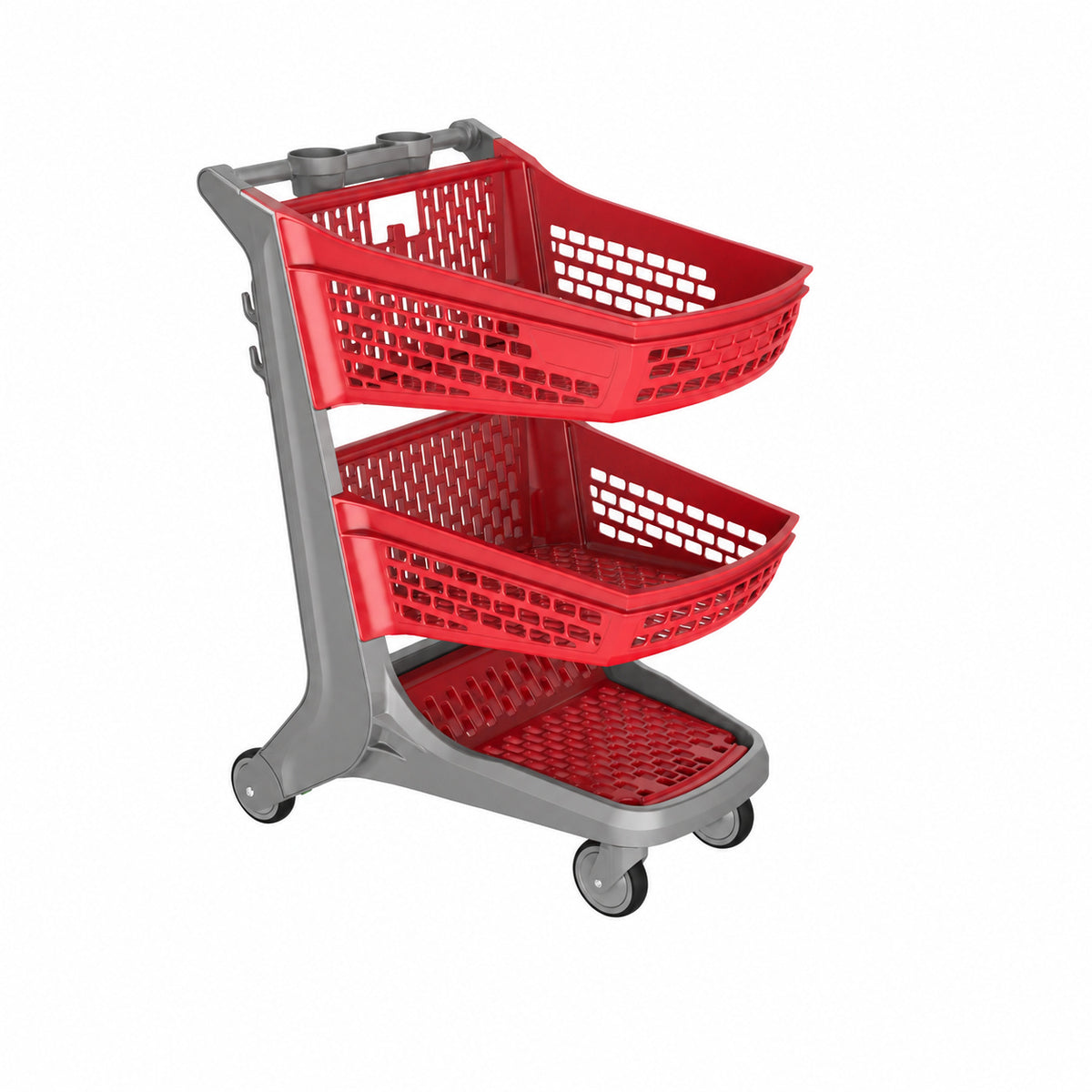 Premium All-plastic Two-Tier Shopping Cart