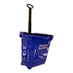 Roller Basket with Telescopic Metal Handle Set