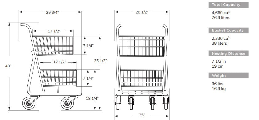 Two-Tier Metal Express Shopping Cart #075
