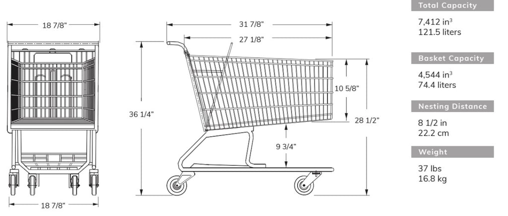 Small Metal Grocery Shopping Cart #120