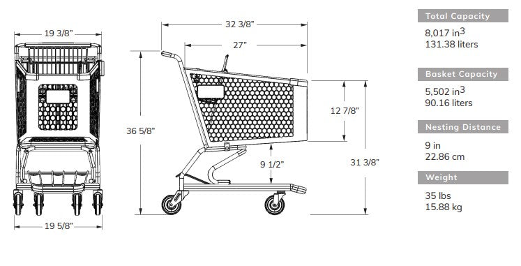 Small Plastic Grocery Shopping Cart #150