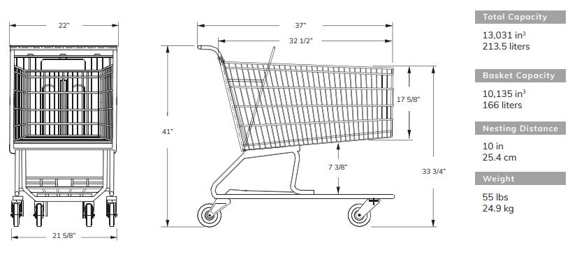 Retail Large Grocery Shopping Cart #300