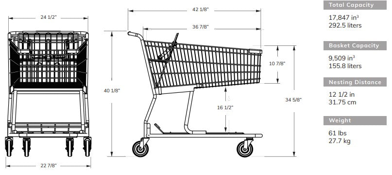 Large Scanner Shallow Shopping Cart #400