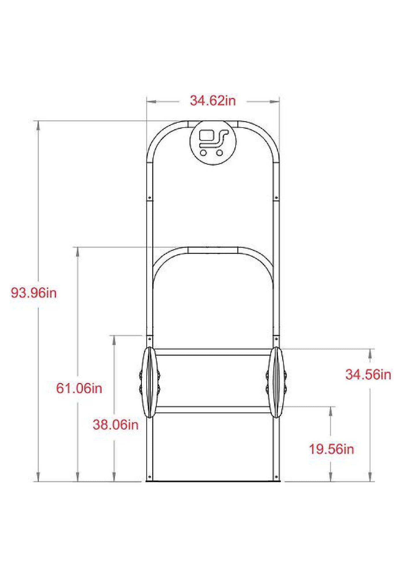 Single-wide Cart Corral W/Bumper