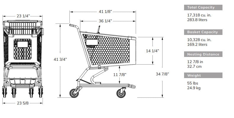 Large Plastic Supermarket Shopping Cart #650