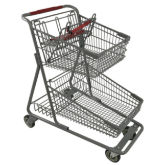 Two-Tier Metal Express Shopping Cart #090