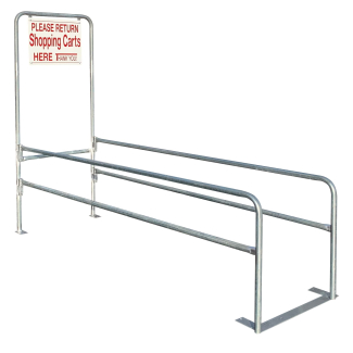 Single Wide Galvanized Cart Corral