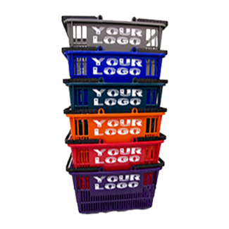 12 Pc Tall Basket Set W-Rack and Logo