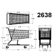 Medium Metal Shopping Cart model #2638 Dimensions