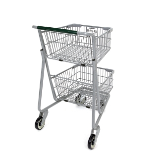 Two-Tier Metal Express Shopping Cart #075