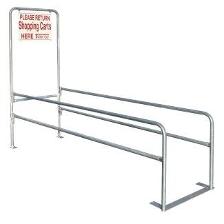 Ex-long Single Wide Galvanized Cart Corral 