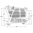 All-Plastic Grocery Shopping Cart Dimension