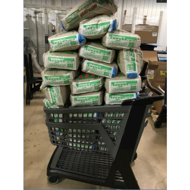 Cart with sand bags